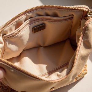 hand embroidered magnolia silk cosmetic pouch