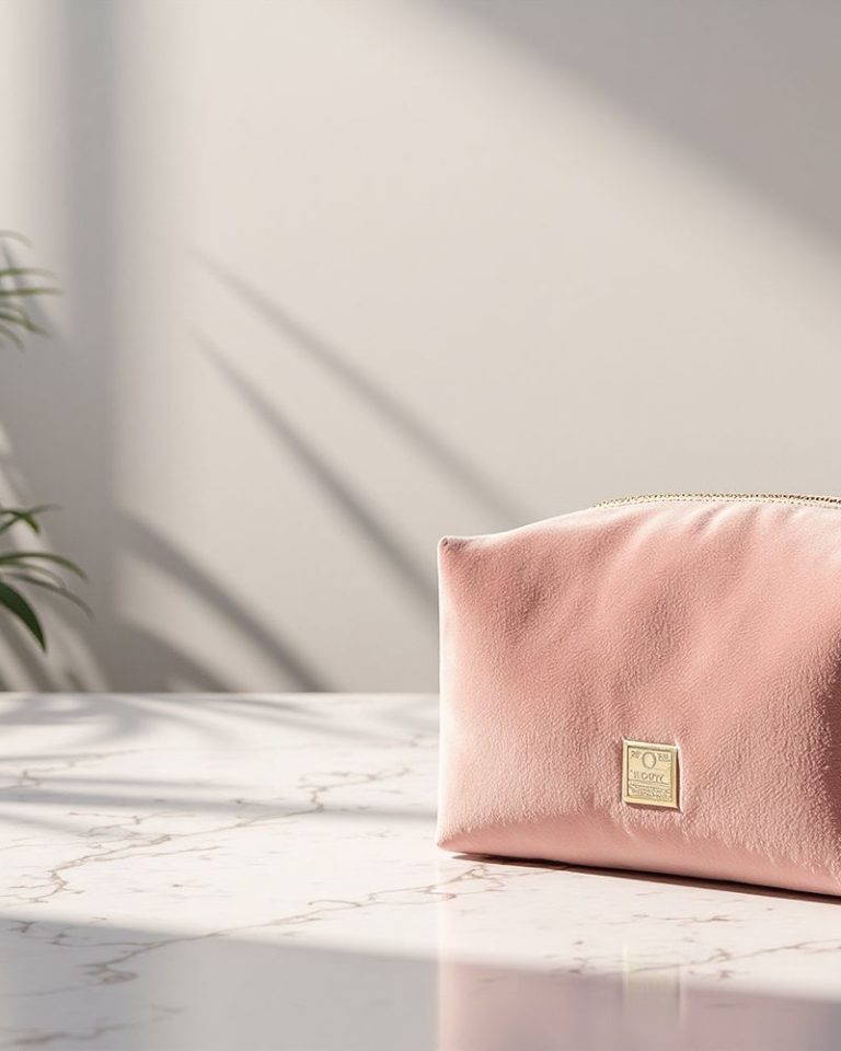 quilted corduroy cosmetic pouch soft texture